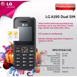LG mobilni telefon A190, Black