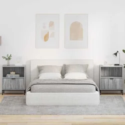 Noćni ormar s ladicama 2 pcs Sivi hrast sonoma 49 x 36 x 61 cm