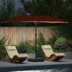 Vrtni suncobran Terakota 385 x 209 x 244 cm Poliester