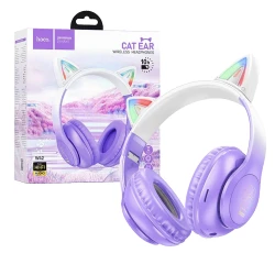 W42 Cat Ears, Purple Grape, Bežične stereo slušalice, Bluetooth v5.3, 400mAh