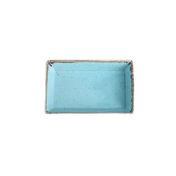 Plate for serving breakfast, porcelain, 13 x 8.5 cm, turquoise, Seaso