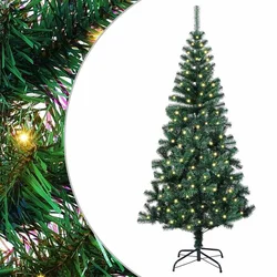 Umjetno predsvijetljeno božićno drvce Zelena 150 cm PVC i metal