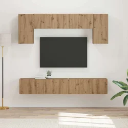 Set TV komoda Zidne 4 pcs Siva Sonoma Konstruirano drvo