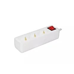PROSTO Razvodnik sa 3 mesta 1,5m 1.0mm2 + prekidač NV03K/WH-P