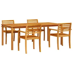 Vrtni set za objed 7 pcs Smeđa Čvrsto drvo akacije