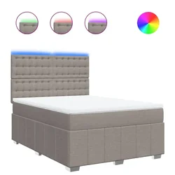 Vidaxl Box spring postelja z vzmetnico taupe 160x200 cm blago