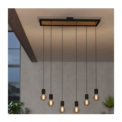 EGLO viseća lampa CONSETT 6xE27 78 cm crna drvo 43725