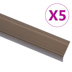 Rubnjaci za stepenice L-oblika 5 kom aluminijski 90 cm smeđi