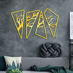 Wallity Zidna dekoracija Bough Quad G, 59 x 91 cm, Zlatne boje