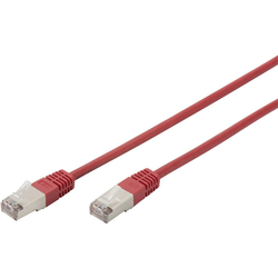 Digitus LAN (RJ45) Omrežni Priključni kabel CAT 5e SF/UTP [1x Moški konektor RJ45 - 1x Moški konektor RJ45] 2 m Rdeča Zviti pari Digitus