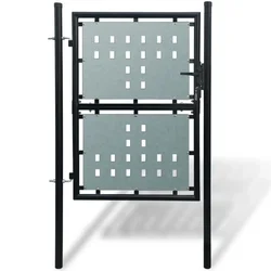 Vidaxl Črna enokrilna ograja 100x150 cm