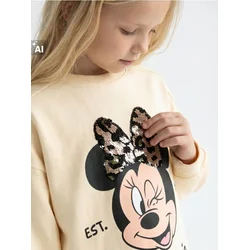 Sinsay - Crewneck dukserica sa printom i šljokičastom aplikacijom Minnie Mouse - šareno