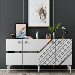 HANAH HOME Komoda Iris White Silver