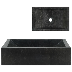 Umivaonik 45 x 30 x 12 cm mramorni visoki sjaj crni