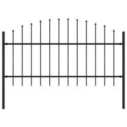 Vrtna ograda Woerden s vrhom koplja čelik 170x125 cm crna