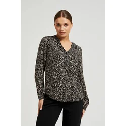 Womens blouse Moodo patterned - black