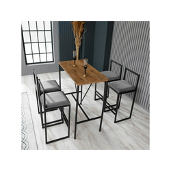 Hanah Home Barski Sto & Stolica Set 5 Komada Nordic - Fume