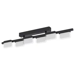 EGLO LED plafonjera ERVIDEL 27 W 93 cm crna 6 svetala 3000K 98875