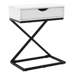 eoshop Stranska mizica/nočna omarica, Bela črna, VIRED