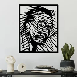Wallity Zidna dekoracija Dali, 45 x 56 cm, Crna