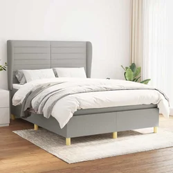 shumee Box spring postelja z vzmetnico svetlo siva 140x200 cm blago
