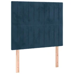 Vidaxl Vzglavje postelje temno modro 90x5x118/128 cm žametno