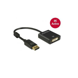 adapter DELOCK, DisplayPort (M) na DVI-I 24+5 (Ž), 4K, črn