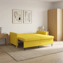 Krevet-sofa na razvlačenje Svijetlo žuta Tkanina