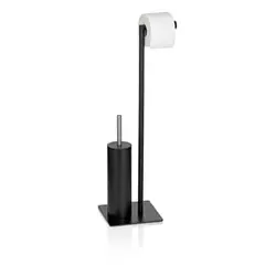 DRŽAČ TOALET PAPIRA I WC ČETK crna metal