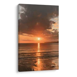 Slika dramatično nebo nad obalo - 80x120