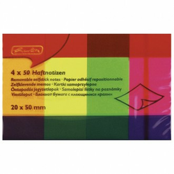 Blok zastavice samoljepljive 20 x 50 mm, 50 zastavica, papir, 4 neonske boje, Herlitz