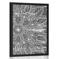 Plakat tekstura Mandale v črnobeli varianti - 40x60 no frame