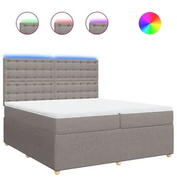 Vidaxl Box spring postelja z vzmetnico taupe 200x200 cm blago