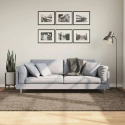 Tepih ISTAN s visokim vlaknima sjajni izgled sivi 160 x 230 cm