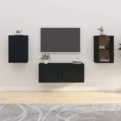Zidni TV ormarići 2 kom crna 40 x 34,5 x 60 cm
