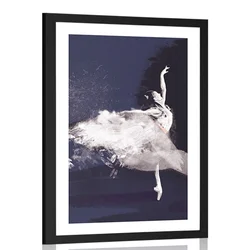 Plakat s paspartujem strasten ples baletke - 60x90 black