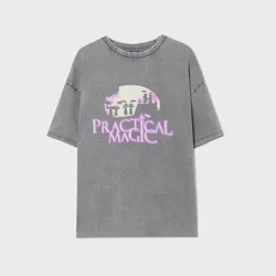 Cropp - Majica s printom Practical Magic - tamno siva