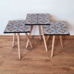 Hanah Home Set klub stočića 3Shp232, 3 komada, Crna
