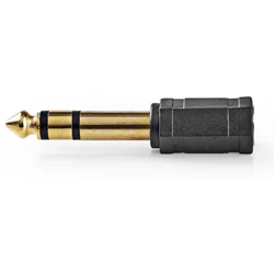 NEDIS CAGP23930BKG, Stereo audio adapter, 6,35 mm muški, 3,5 mm ženski, pozlaceni, ravni, ABS, crni 1kom