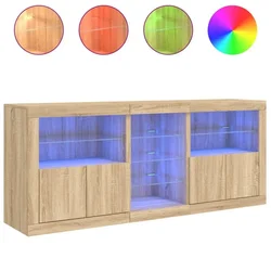 Komoda s LED svjetlima boja hrasta sonome 162 x 37 x 67 cm