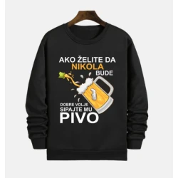 MAFIMI Muški duks Ako želite da bude dobre volje, Crni