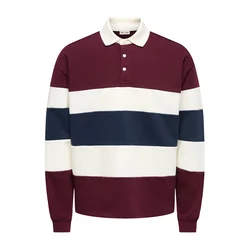 Only & Sons Majica ONSBENEDICT mornarska / rubin rdeča / off-bela