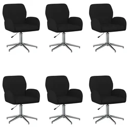 Okretne radne stolice 6 kom. 54 x 58 x 90 cm Crna Tkanina