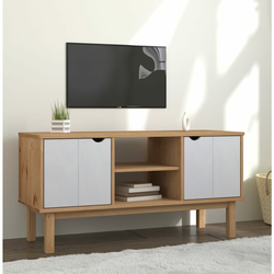 TV ormarić OTTA smeđe-bijeli 113,5x43x57 cm od masivne borovine