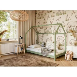 Otroška postelja hiška Lucky - 80x180 cm - olive