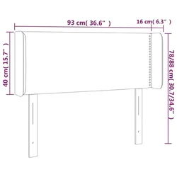 LED uzglavlje crno 93x16x78/88 cm baršunasto