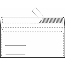 KUVERTA AMERIKANKA 110 x 230 mm LEVO OKNO TRAK BELA 500/1