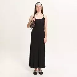 Cropp - Glatka maxi haljina - CRNO