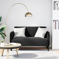 vidaXL Dvosed črne barve 109 cm žamet