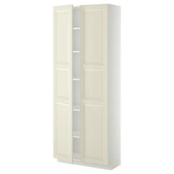 METOD Visoki element s policama, bela/Bodbyn prljavobela, 80x37x200 cm